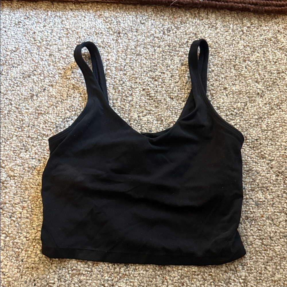 lululemon athletica Black Tank Top Cropped Sports Tank